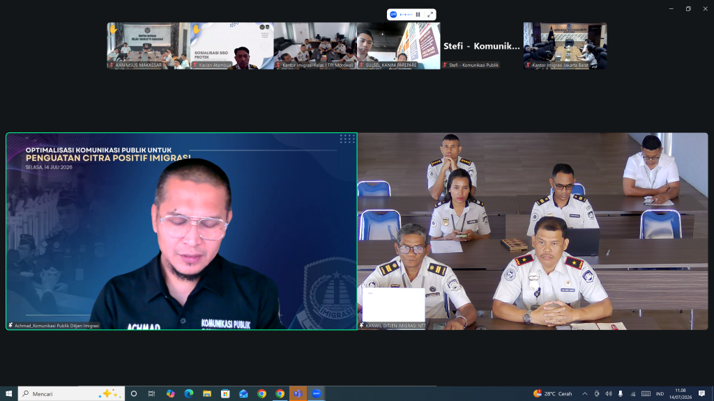 Jajaran Kanwil Ditjen Imigrasi NTT Ikuti Zoom Optimalisasi Komunikasi Publik