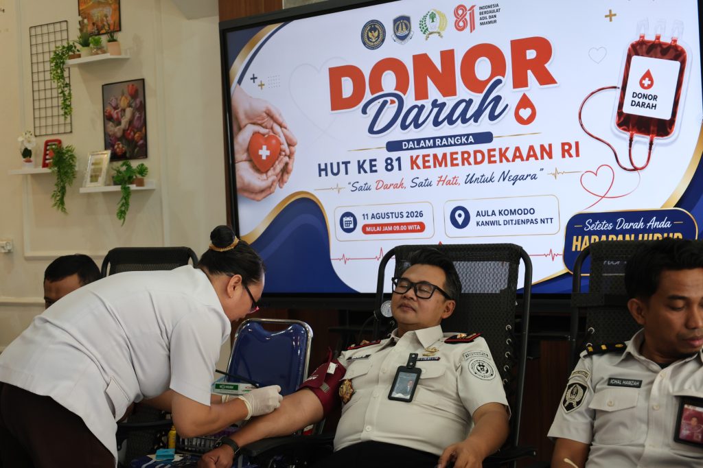 Donor Darah Pegawai Kanwil Ditjen Imigrasi NTT dalam Rangka HUT RI Ke 81